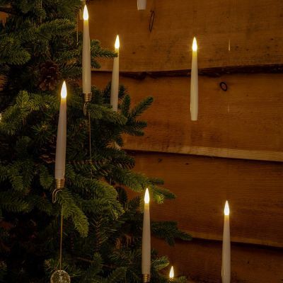10 White Wand Controlled Magic Tree Candles with Jewel - Ruxley Manor