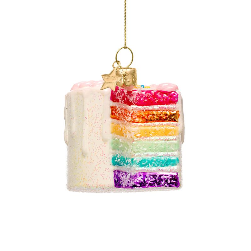 Vondels Multi Rainbow Cake 6cm Tree Decoration