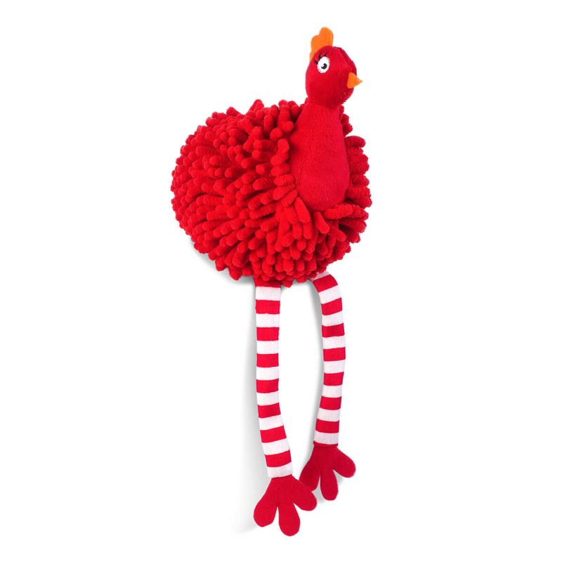 Zoon Noodly Partridge - Red Soft Dog Toy with Squeaker