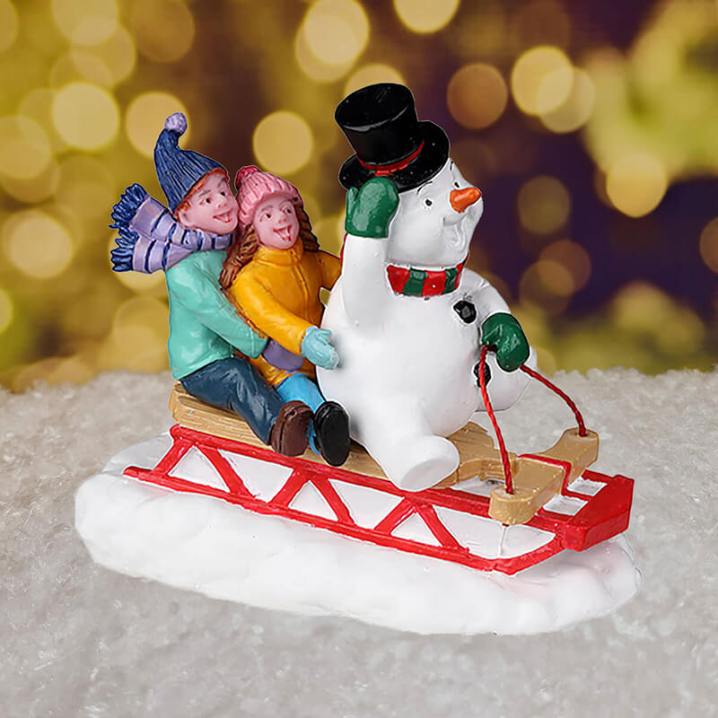 Lemax Sledding With Frosty - Figurine