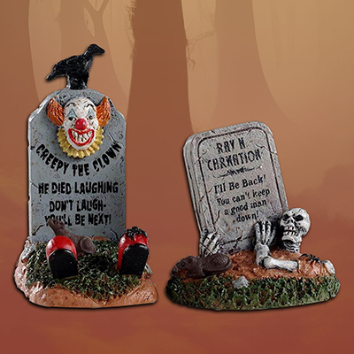 Lemax Halloween Crazy Tombstones Figurines