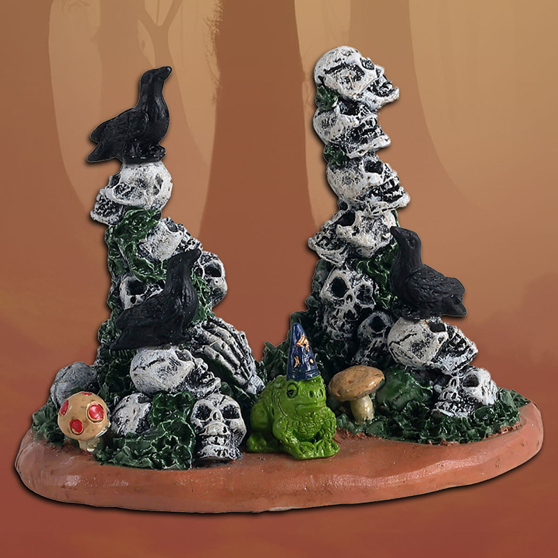 Lemax Halloween Skull Cairns Model