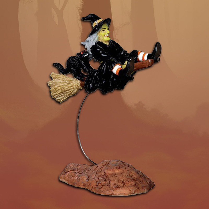 Lemax Halloween Out-Of-Control Witch on Broomstick