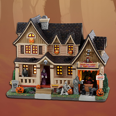 Lemax Halloween Trick Or Treat, If You Dare (Includes Power Adapter) - Lighted Building