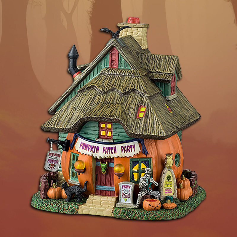 Lemax Halloween ‘Pumpkin Patch Party’ (Light Up House, Includes Power Adaptor)