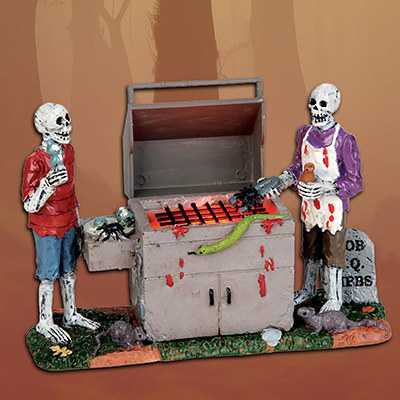 Lemax Halloween ‘Gory Grillin’ (Skeletons having a BBQ, Battery Operated)