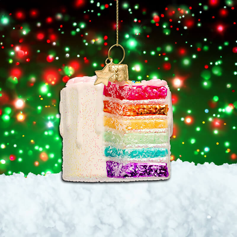 Vondels Multi Rainbow Cake Christmas Tree Decoration (6cm)