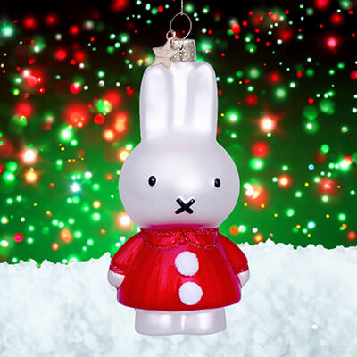 Vondels Miffy with Santa Dress Christmas Tree Decoration (11cm)