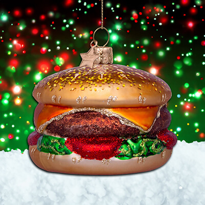 Vondels Multi Color Hamburger Christmas Tree Decoration (6cm)