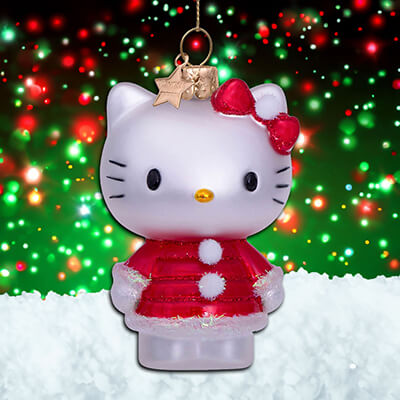 Vondels Hello Kitty with Xmas Dress Christmas Tree Decoration (9cm)