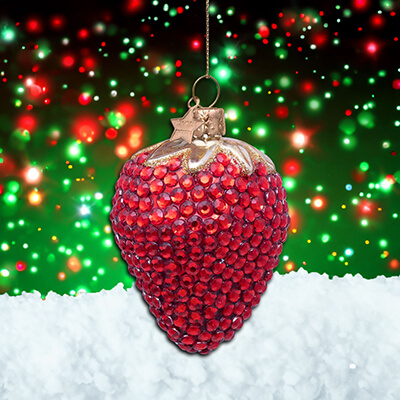 Vondels Red Diamond Strawberry Christmas Tree Decoration (9cm)