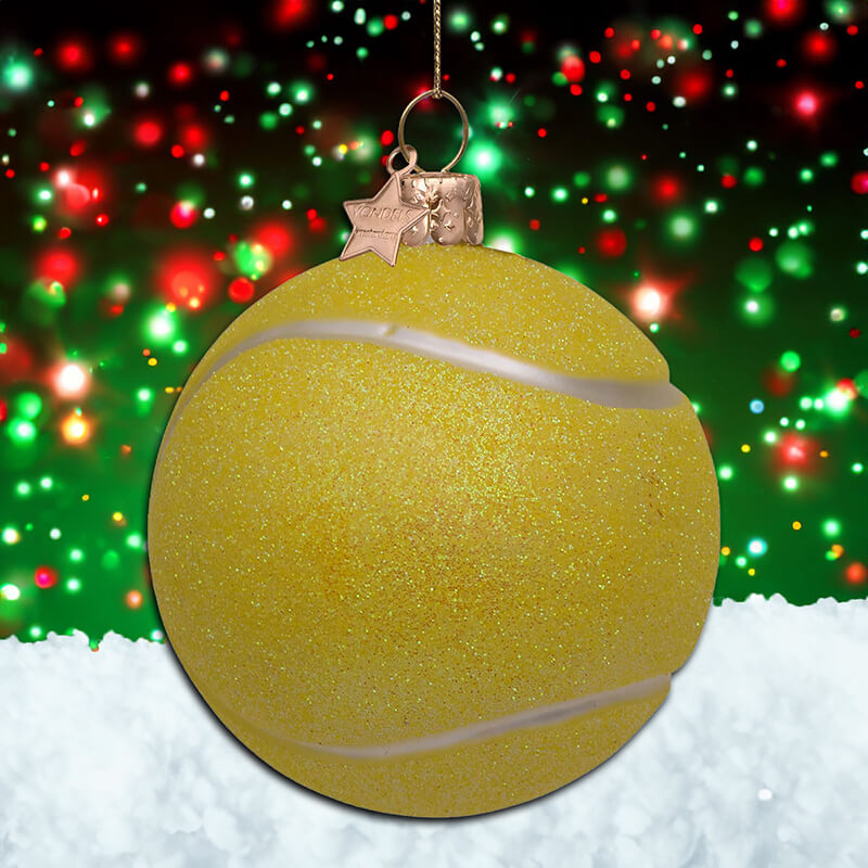 Vondels Yellow Tennis Ball Christmas Tree Decoration (8.5cm)