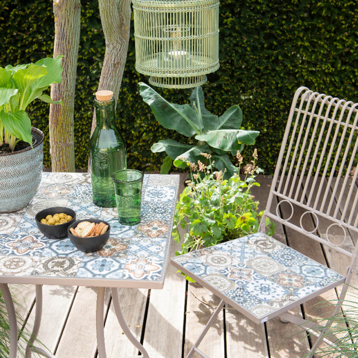 square mosaic bistro table