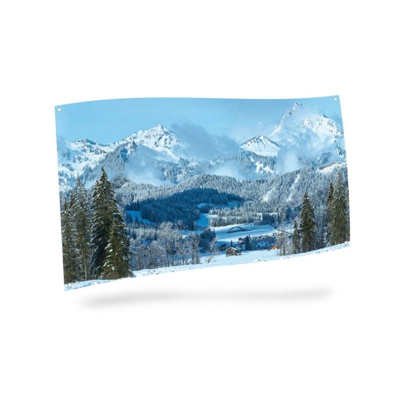 Christmas Village Background Cloth - Mountain Landscape (150 x 75 cm)