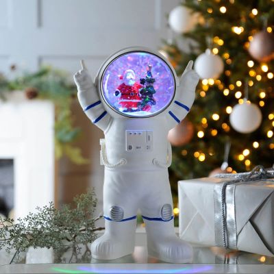 Astronaut Glitter Globe - Christmas Indoor Battery Operated LED Light (28cm Height)