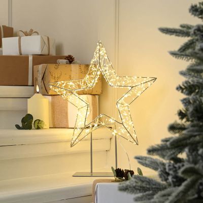 Dewdrop Star On Stand With 720 Warm White LED - Christmas Indoor Light (50cm Height)