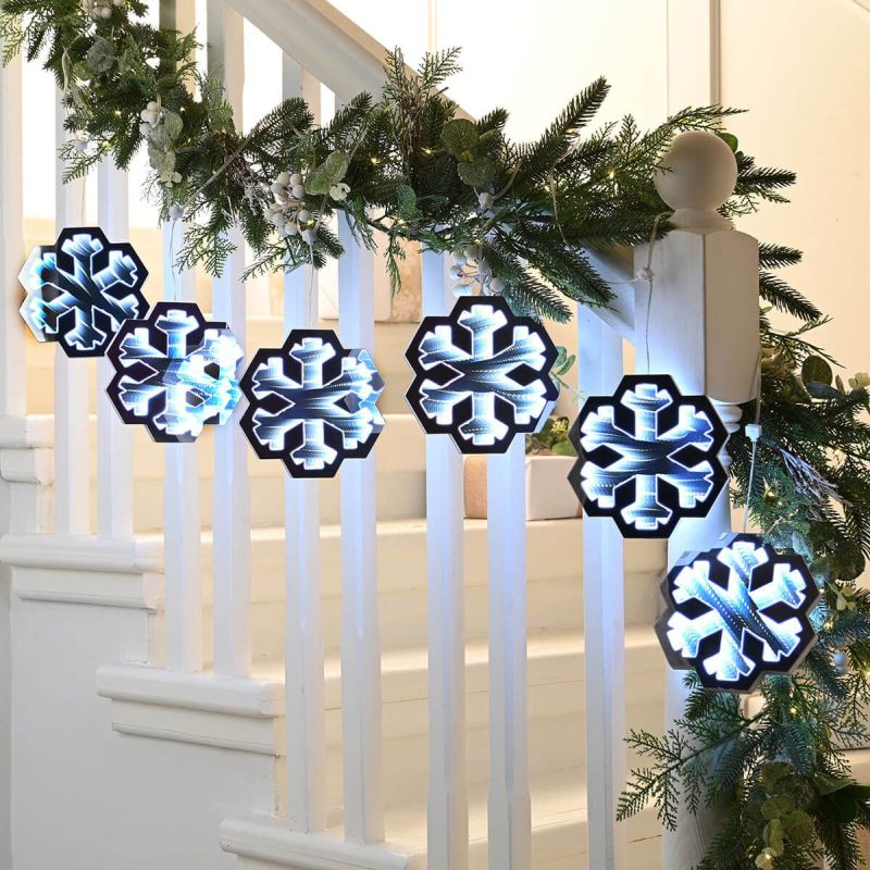 Infinity Garland With 6 Snowflakes - Christmas Light (175cm Length)