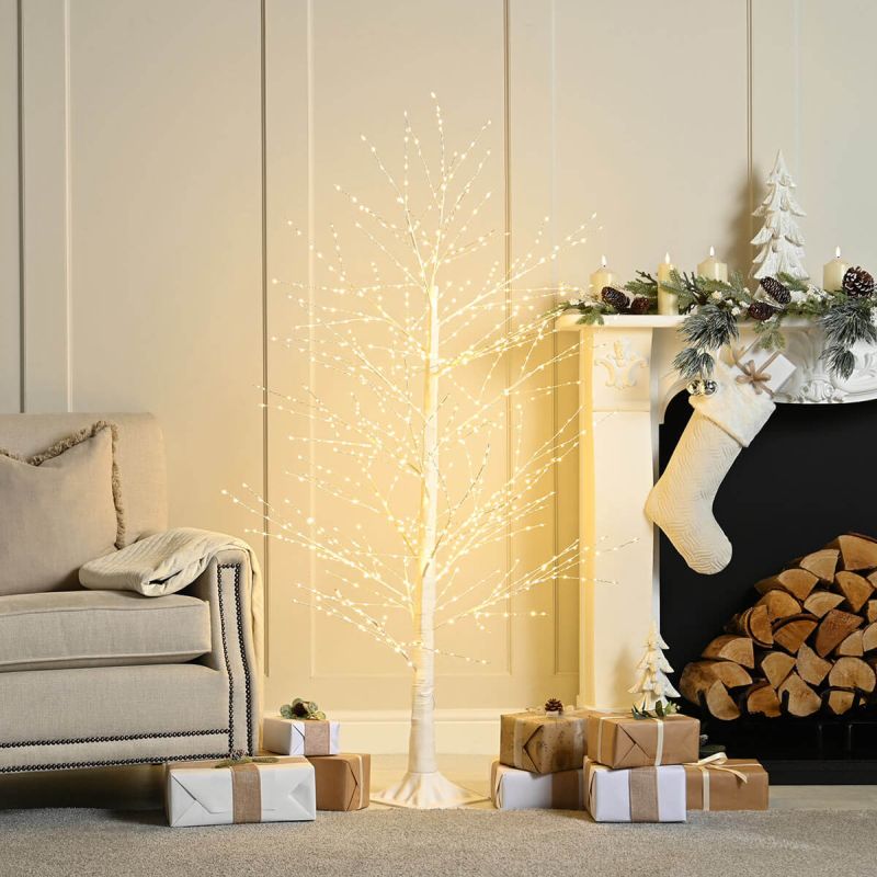 White Micro Dot Tree With 500 Warm White LEDs - Christmas Indoor Light (120cm Height)