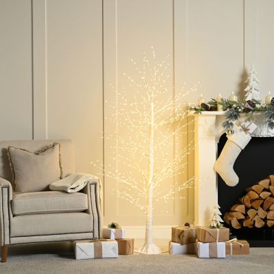 Christmas Lit Warm White Microdot Tree - White (180cm Height)