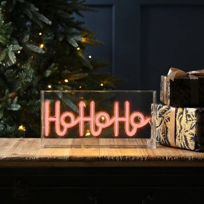 Season Greeting "Ho-Ho-Ho" Neon Flex Sign - Christmas Indoor Light (30cm Length)