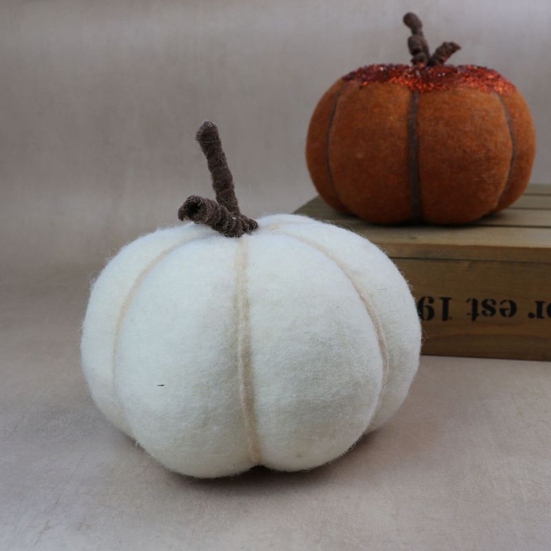 Seasonal Soft White Pumpkin Decoration